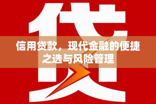 正阳信用贷款，现代金融的便捷之选与风险管理