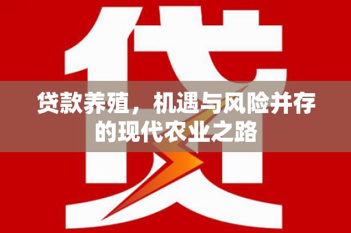 正阳贷款养殖，机遇与风险并存的现代农业之路