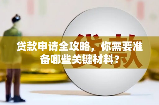 正阳贷款申请全攻略，你需要准备哪些关键材料？