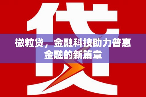 正阳微粒贷，金融科技助力普惠金融的新篇章