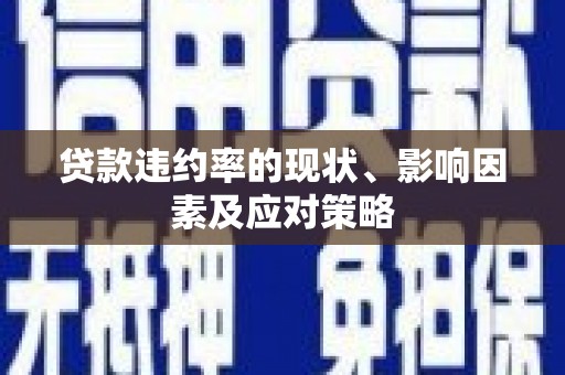 正阳贷款违约率的现状、影响因素及应对策略