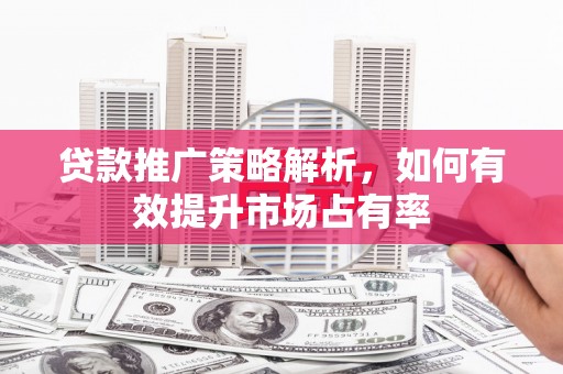 正阳贷款推广策略解析，如何有效提升市场占有率