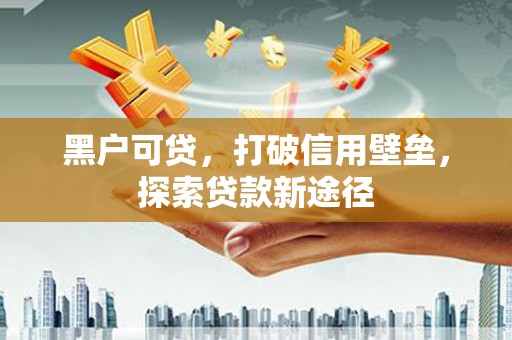 正阳黑户可贷，打破信用壁垒，探索贷款新途径