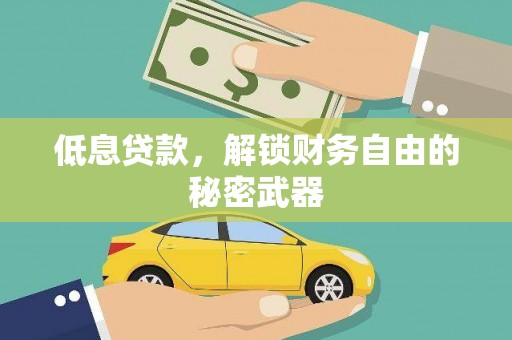 正阳低息贷款，解锁财务自由的秘密武器