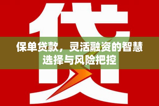 正阳保单贷款，灵活融资的智慧选择与风险把控