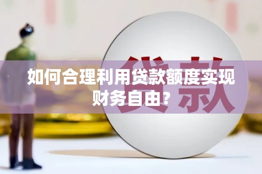 正阳如何合理利用贷款额度实现财务自由？