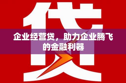 正阳企业经营贷，助力企业腾飞的金融利器