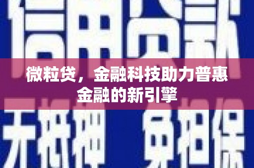 正阳微粒贷，金融科技助力普惠金融的新引擎