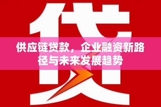 正阳供应链贷款，企业融资新路径与未来发展趋势