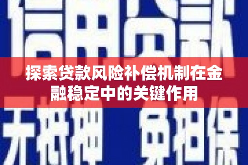 正阳探索贷款风险补偿机制在金融稳定中的关键作用