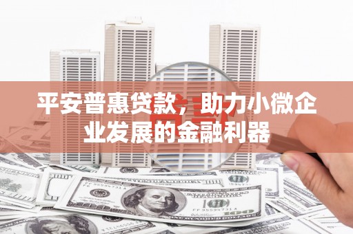 正阳平安普惠贷款，助力小微企业发展的金融利器