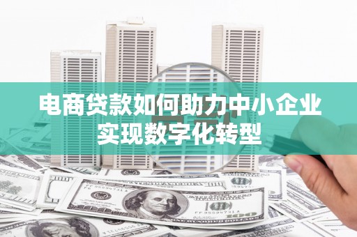 正阳电商贷款如何助力中小企业实现数字化转型