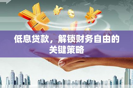 正阳低息贷款，解锁财务自由的关键策略