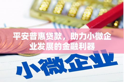 正阳平安普惠贷款，助力小微企业发展的金融利器