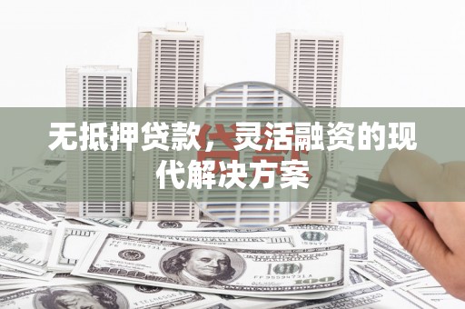 正阳无抵押贷款，灵活融资的现代解决方案