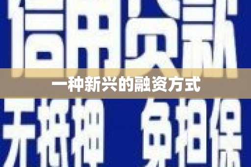 正阳一种新兴的融资方式