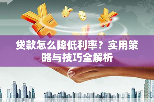 正阳贷款怎么降低利率？实用策略与技巧全解析